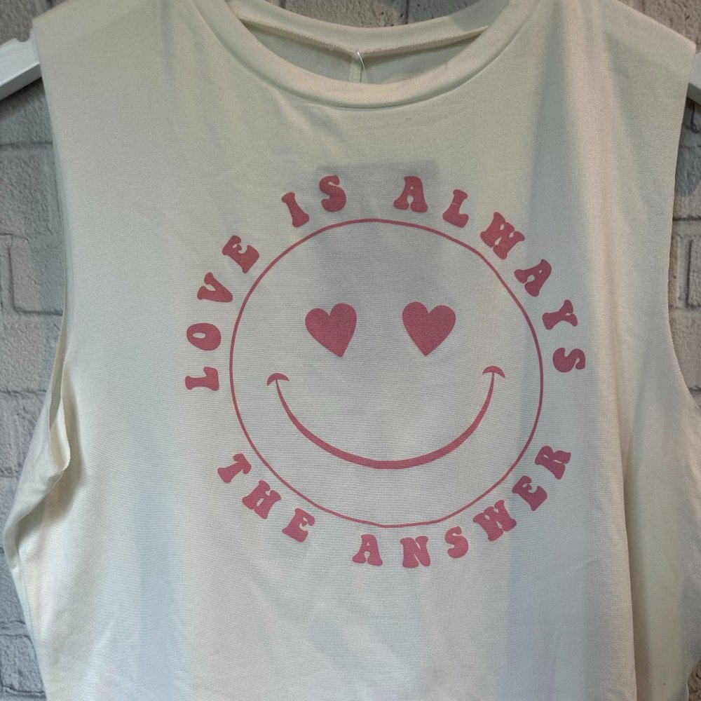 Good hYOUman Love is The Answer Crop Tank